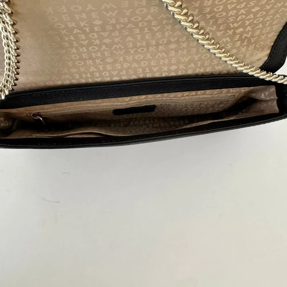 Kate Spade Saffiano Leather Laurel Way Greer Crossbody Bag Ivory/Black